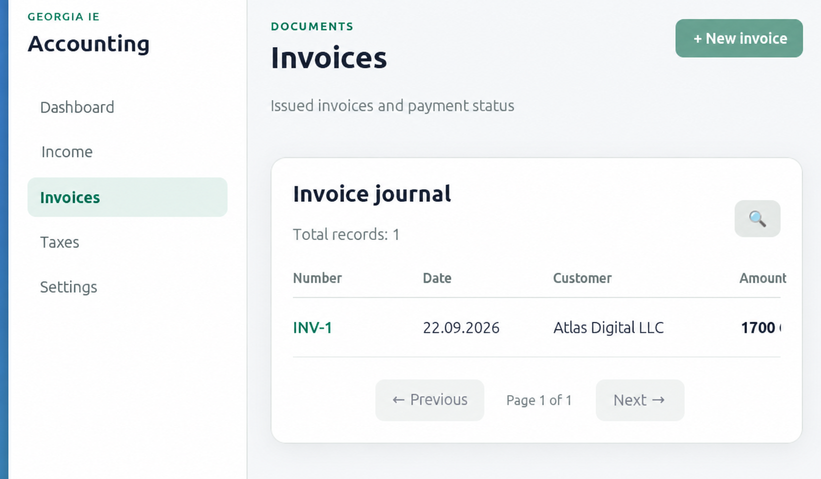 CatIE invoice journal
