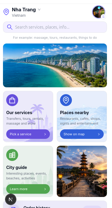 Telegram Mini App home screen